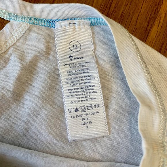 IVIVVA Lululemon Girls T-Shirt Size 12 Marle Grey Super Soft Tee Top Girl Hi-Lo - Picture 6 of 6